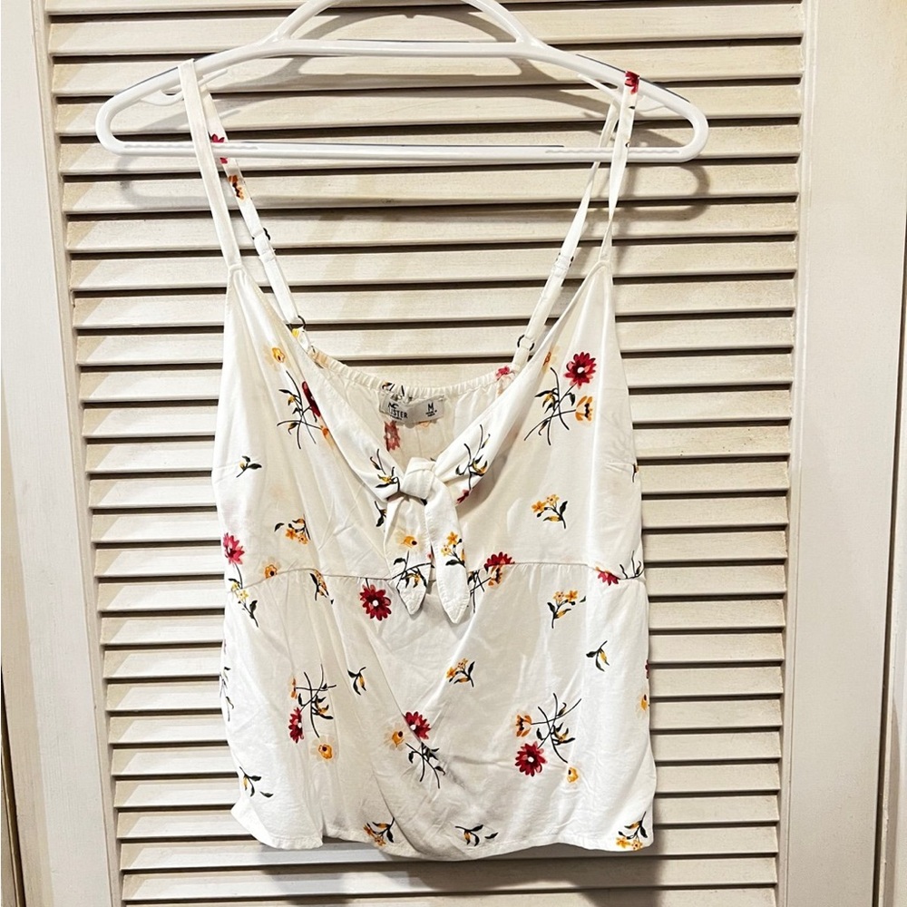 Hollister White Floral Tanktop